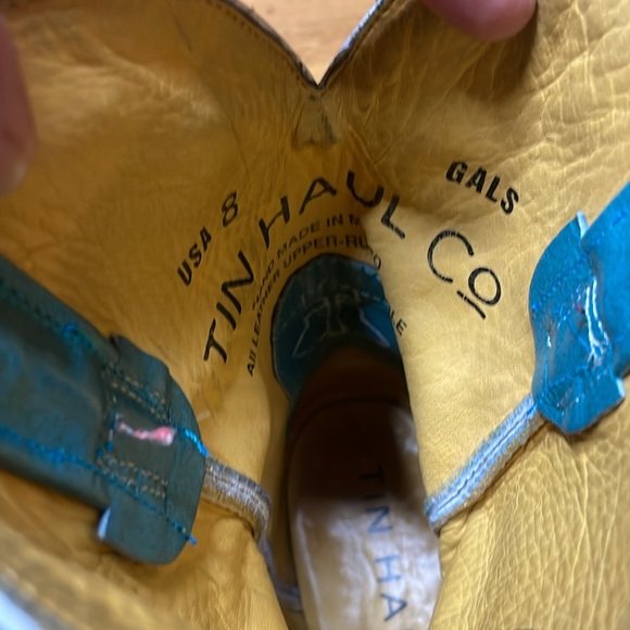 TIN HAUL Mardi Gras cowboy western boots square toe RARE 8 VGUC - Picture 7 of 8